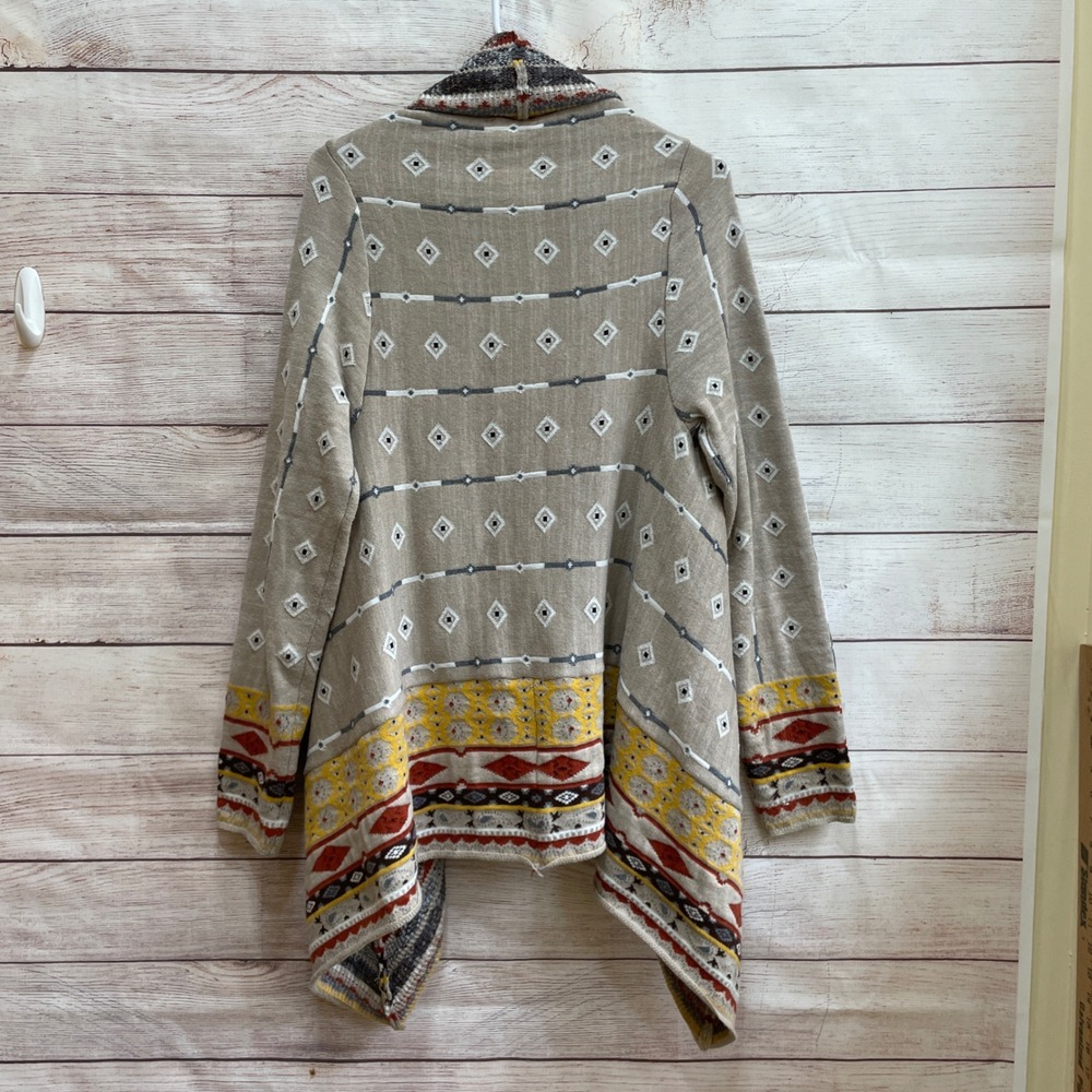 ANTHROPOLOGIE FREEWAY AZTEC PRINT OPEN FRONT SWEATER - Picture 6 of 7